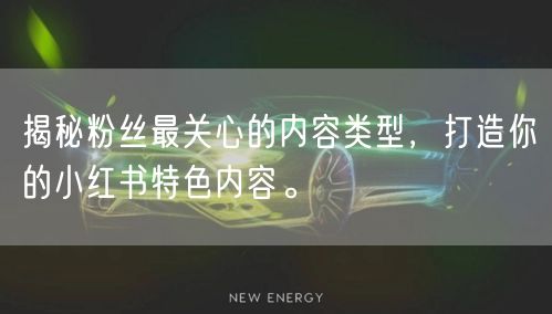 揭秘粉丝最关心的内容类型，打造你的小红书特色内容。